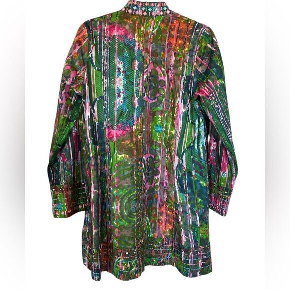Soft Surroundings Watercolor Tie Dye Mosaic Tunic M - Picture 2 of 11
